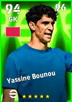 Yassine Bounou eFootball 2026 player card — 94 OVR GK