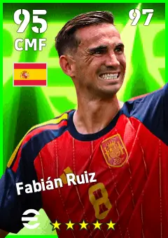 Fabian Ruiz eFootball 2026 player card — 95 OVR CMF