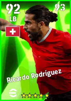 Ricardo Rodriguez eFootball 2026 player card — 92 OVR LB