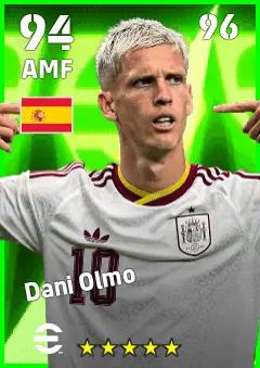 Dani Olmo eFootball 2026 player card — 94 OVR AMF