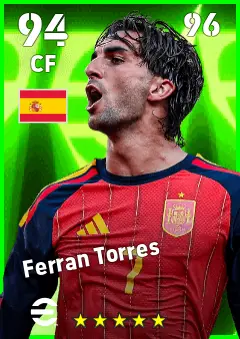 Ferran Torres eFootball 2026 player card — 94 OVR CF