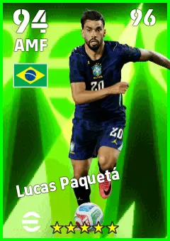 Lucas Paqueta eFootball 2026 player card — 94 OVR AMF