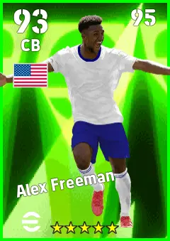 Alex Freeman eFootball 2026 player card — 93 OVR CB