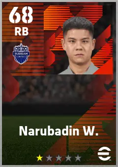 Narubadin W. eFootball 2026 player card — 68 OVR RB