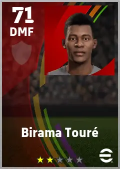 Birama Toure eFootball 2026 player card — 71 OVR DMF