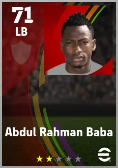 Abdul Rahman Baba eFootball 2026 player card — 71 OVR LB