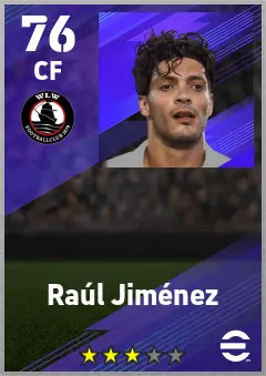 Raul Jimenez eFootball 2026 player card — 76 OVR CF