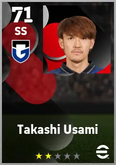 Takashi Usami eFootball 2026 player card — 71 OVR SS