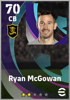Ryan McGowan eFootball 2026 player card — 70 OVR CB