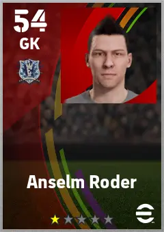 Anselm Roder eFootball 2026 player card — 54 OVR GK