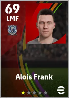Alois Frank eFootball 2026 player card — 69 OVR LMF