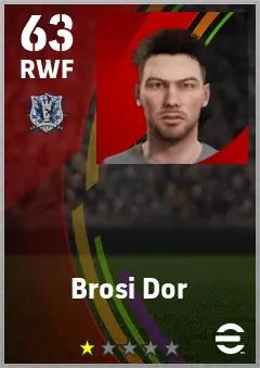 Brosi Dor eFootball 2026 player card — 63 OVR RWF
