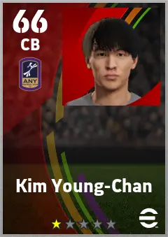 Kim Young-Chan eFootball 2026 player card — 66 OVR CB