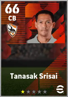 Tanasak Srisai eFootball 2026 player card — 66 OVR CB