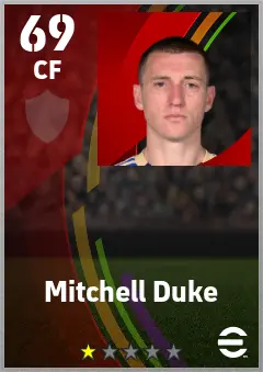 Mitchell Duke eFootball 2026 player card — 69 OVR CF