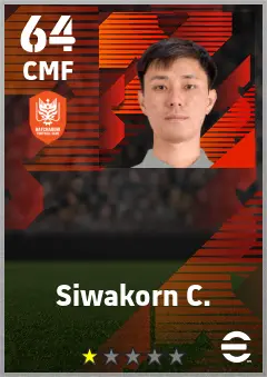Siwakorn C. eFootball 2026 player card — 64 OVR CMF