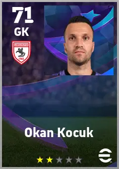 Okan Kocuk eFootball 2026 player card — 71 OVR GK
