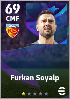 Furkan Soyalp eFootball 2026 player card — 69 OVR CMF