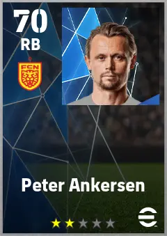 Peter Ankersen eFootball 2026 player card — 70 OVR RB