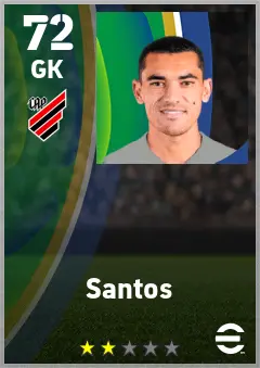Santos eFootball 2026 player card — 72 OVR GK