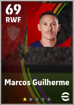 Marcos Guilherme eFootball 2026 player card — 69 OVR RWF