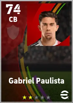 Gabriel Paulista eFootball 2026 player card — 74 OVR CB