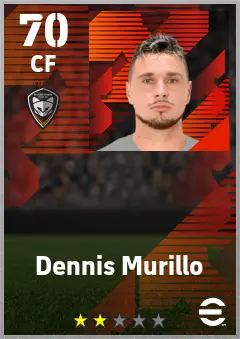 Dennis Murillo eFootball 2026 player card — 70 OVR CF