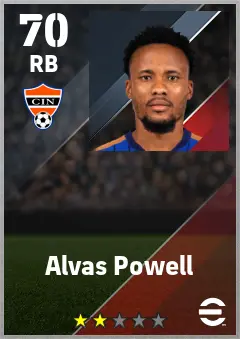 Alvas Powell eFootball 2026 player card — 70 OVR RB