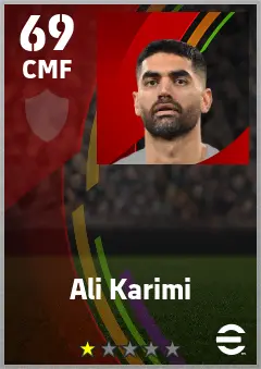 Ali Karimi eFootball 2026 player card — 69 OVR CMF