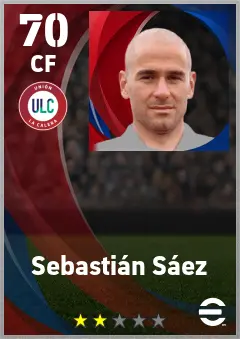 Sebastian Saez eFootball 2026 player card — 70 OVR CF