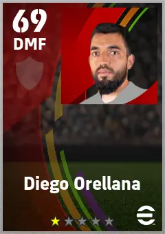 Diego Orellana eFootball 2026 player card — 69 OVR DMF