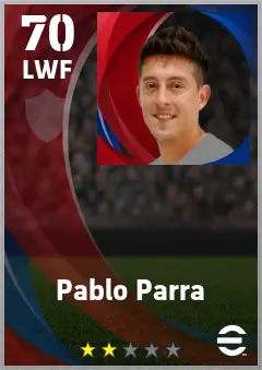 Pablo Parra eFootball 2026 player card — 70 OVR LWF
