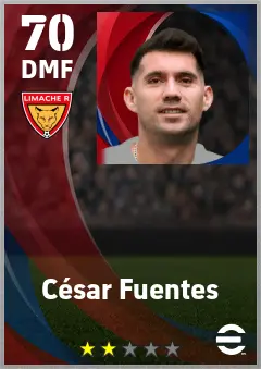 Cesar Fuentes eFootball 2026 player card — 70 OVR DMF