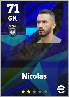 Nicolas eFootball 2026 player card — 71 OVR GK