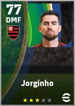 Jorginho eFootball 2026 player card — 77 OVR DMF