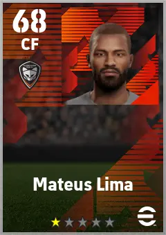Mateus Lima eFootball 2026 player card — 68 OVR CF