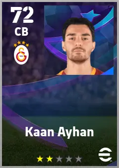 Kaan Ayhan eFootball 2026 player card — 72 OVR CB