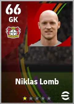 Niklas Lomb eFootball 2026 player card — 66 OVR GK