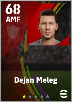 Dejan Meleg eFootball 2026 player card — 68 OVR AMF