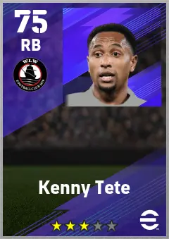 Kenny Tete eFootball 2026 player card — 75 OVR RB