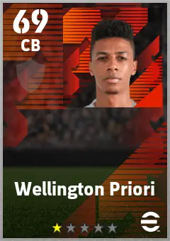 Wellington Priori eFootball 2026 player card — 69 OVR CB