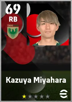 Kazuya Miyahara eFootball 2026 player card — 69 OVR RB