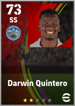 Darwin Quintero eFootball 2026 player card — 73 OVR SS