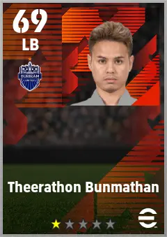 Theerathon Bunmathan eFootball 2026 player card — 69 OVR LB