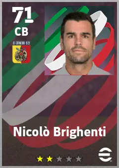 Nicolo Brighenti eFootball 2026 player card — 71 OVR CB