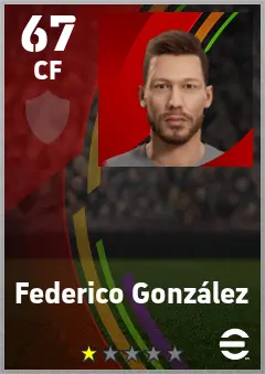 Federico Gonzalez eFootball 2026 player card — 67 OVR CF