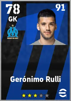 Geronimo Rulli eFootball 2026 player card — 78 OVR GK