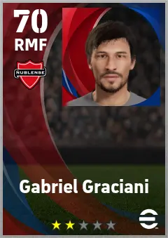 Gabriel Graciani eFootball 2026 player card — 70 OVR RMF