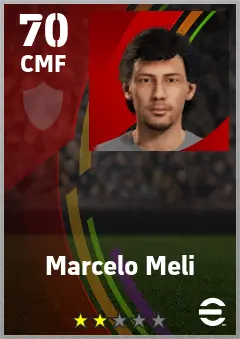 Marcelo Meli eFootball 2026 player card — 70 OVR CMF