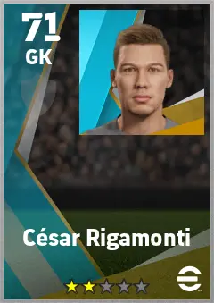 Cesar Rigamonti eFootball 2026 player card — 71 OVR GK